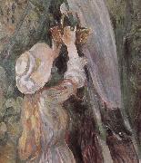 Berthe Morisot Detail of peach trees oil painting reproduction